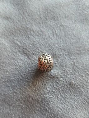 Vintage Sterling Silver Filigree Bead Charm - Pandora-Compatible